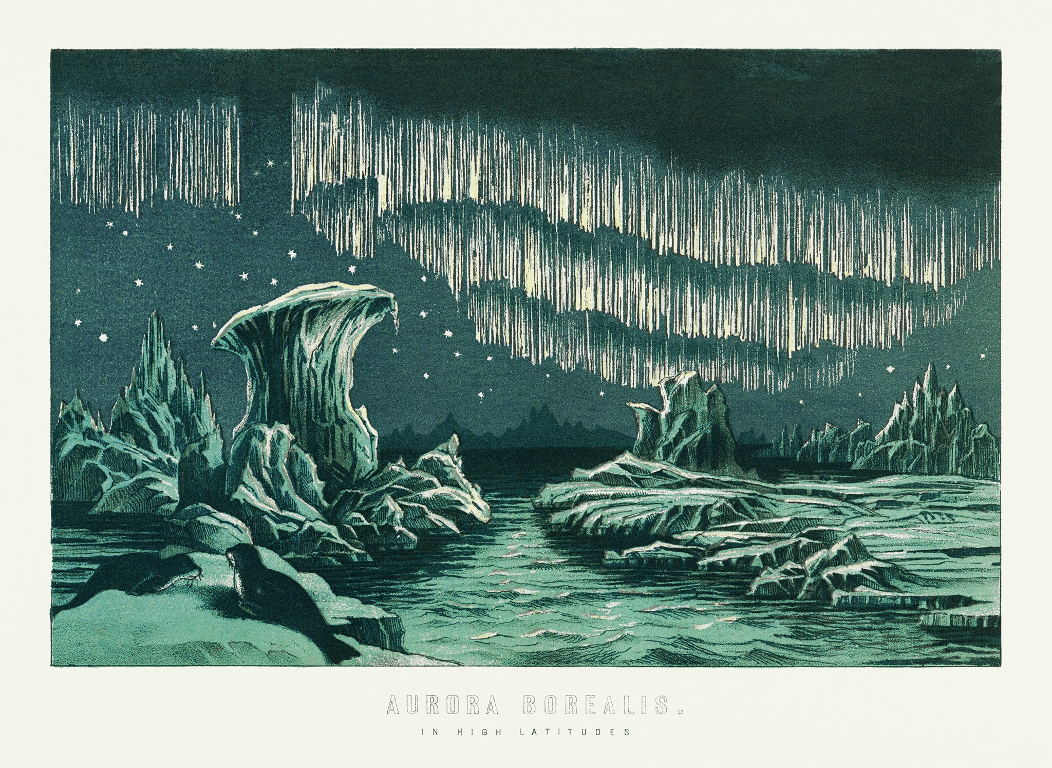 Aurora Borealis in High Latitudes from William MacKenzie’s National Encyclopedia (1891)