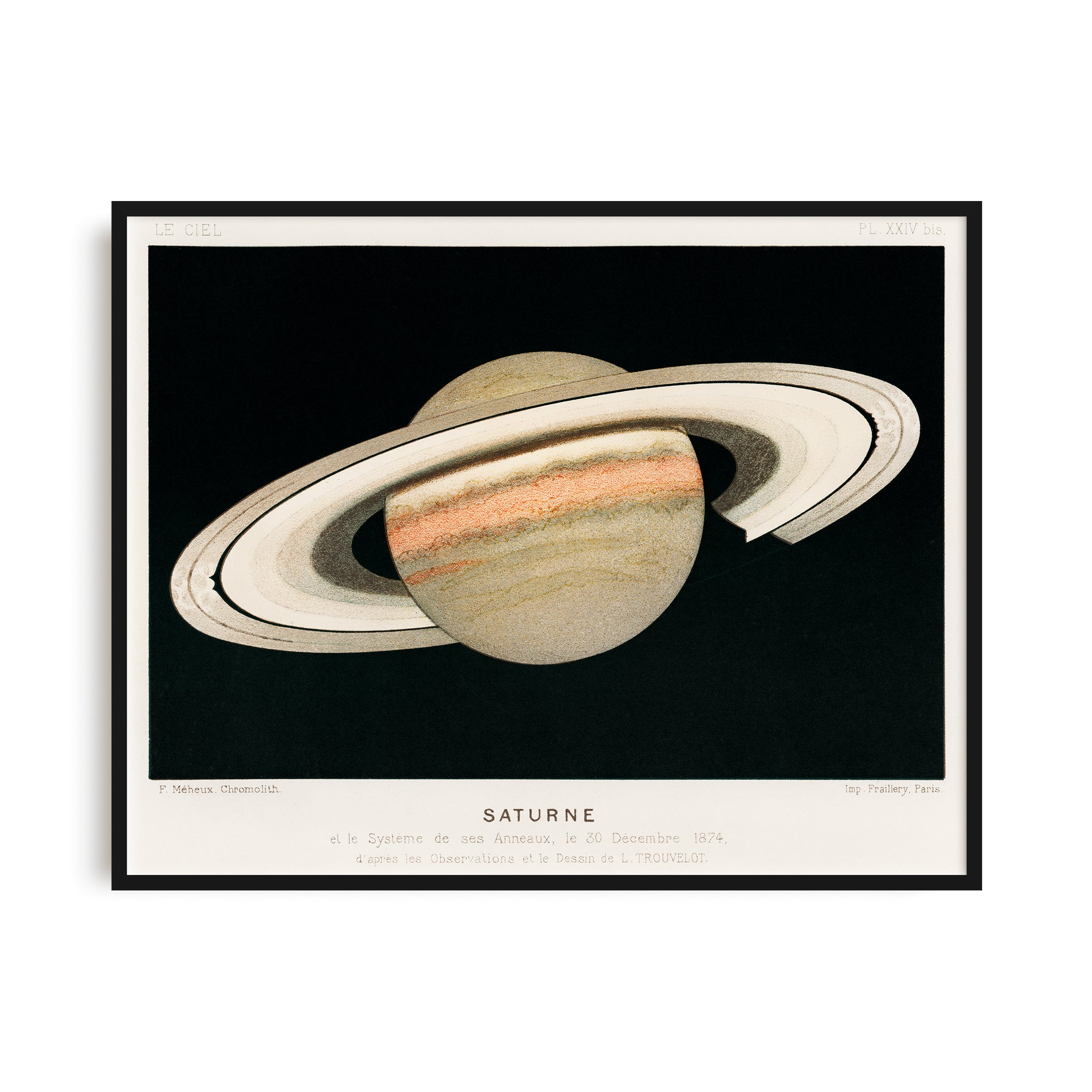 Saturne printed in 1877, by F. Meheux