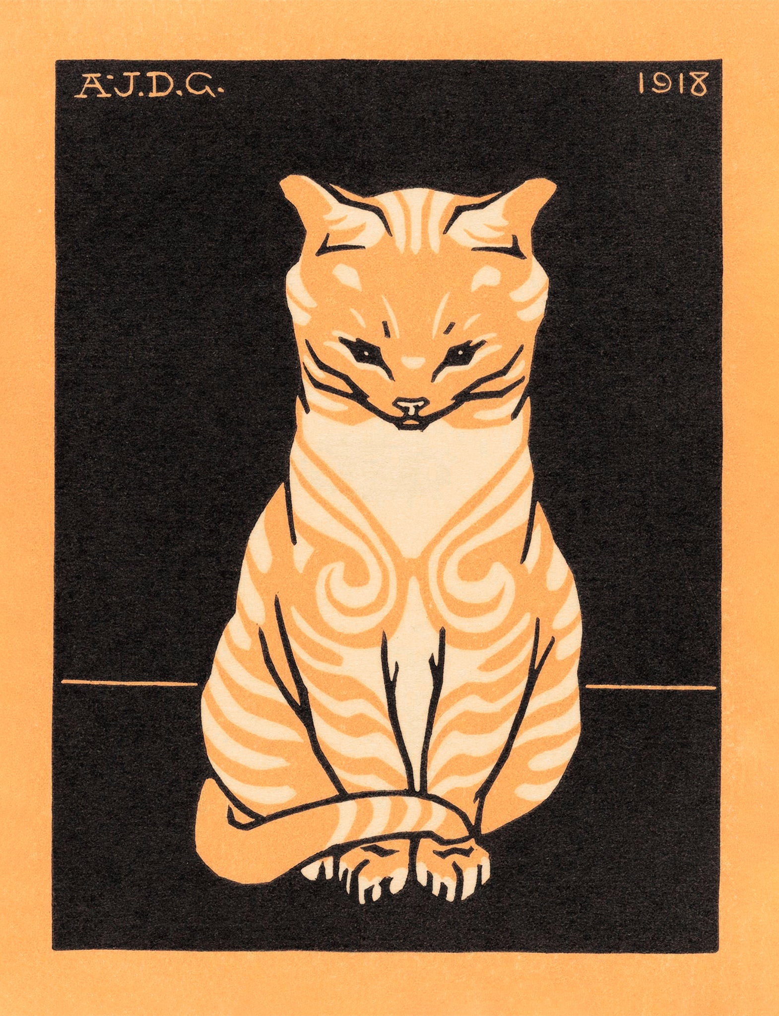 Sitting Cat (1918) by Julie de Graag