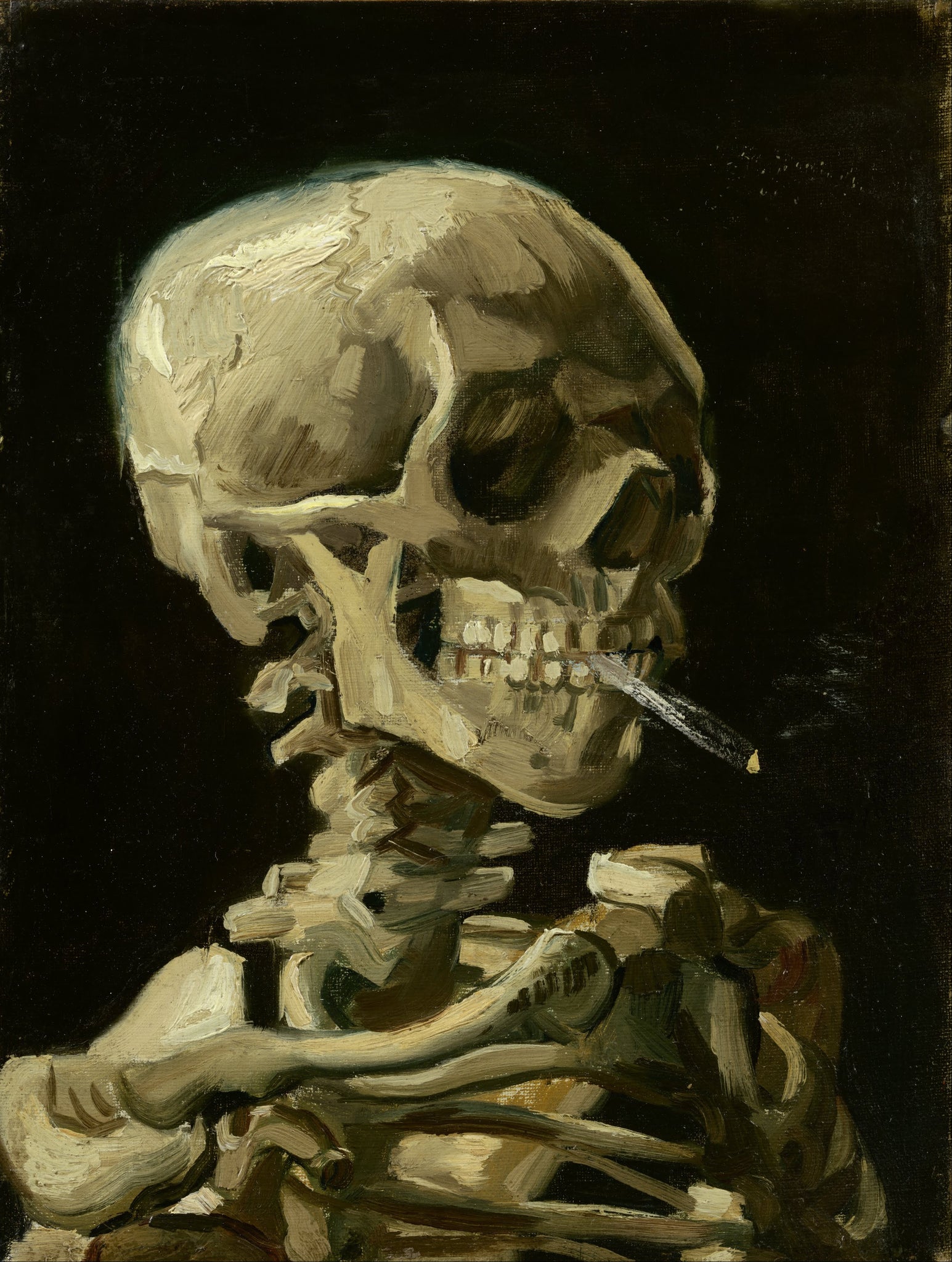 Vincent van Gogh - Head of a skeleton with a burning cigarette